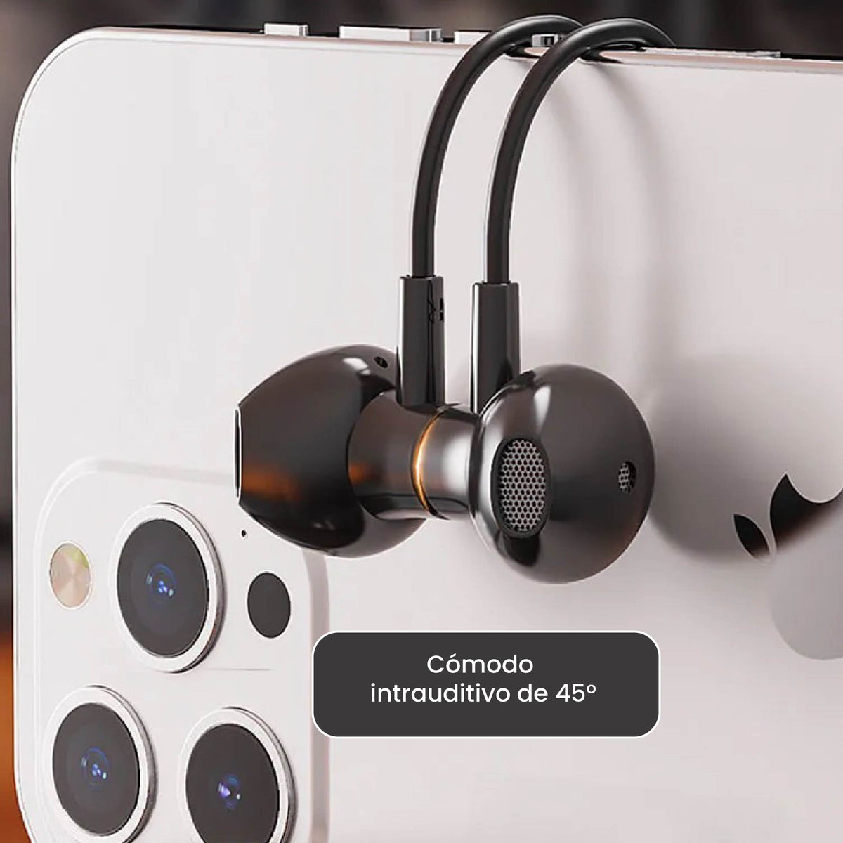 Audífonos BTL · diseño intraauricular 45°