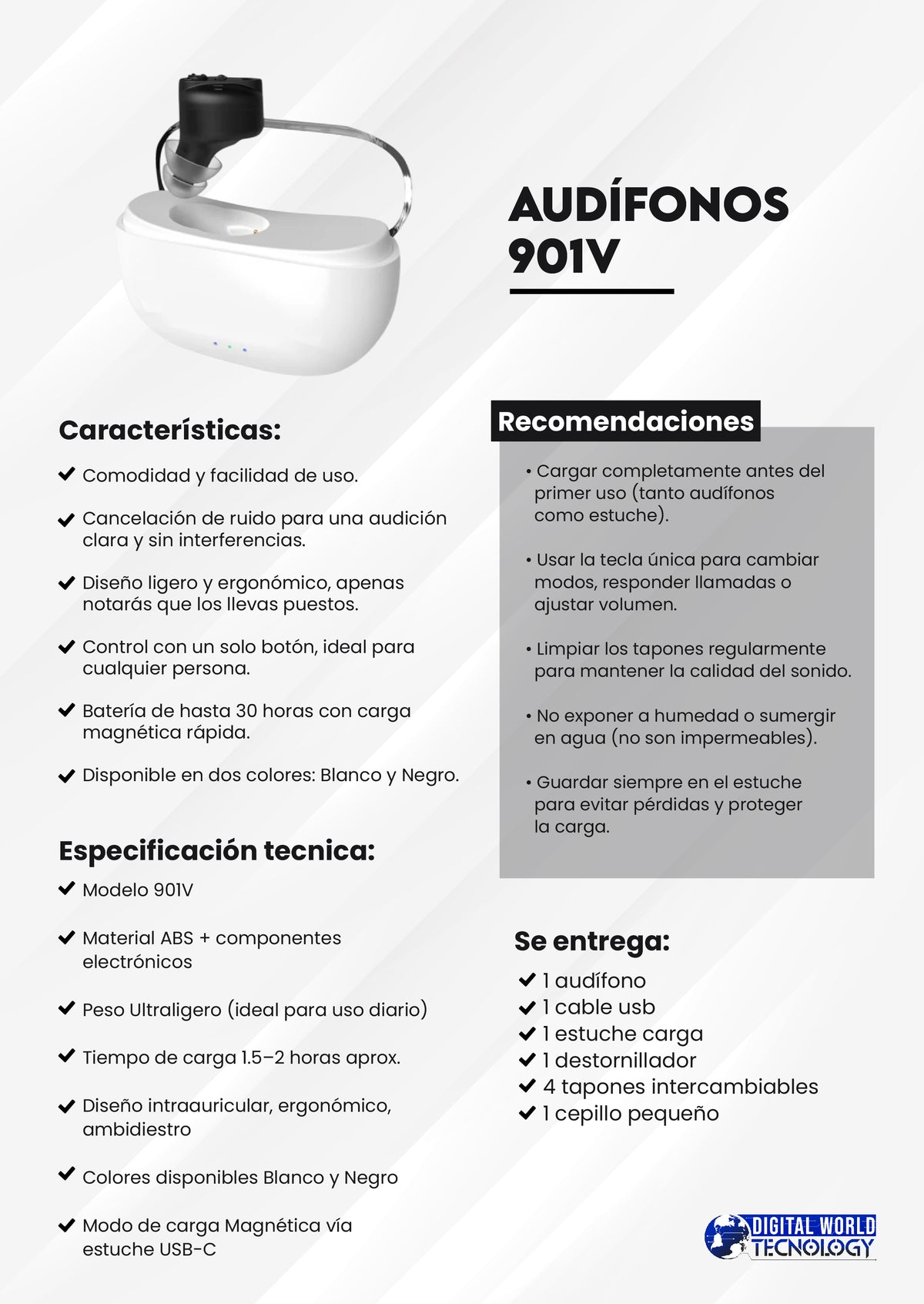 Audífonos 901V WEB · ficha técnica