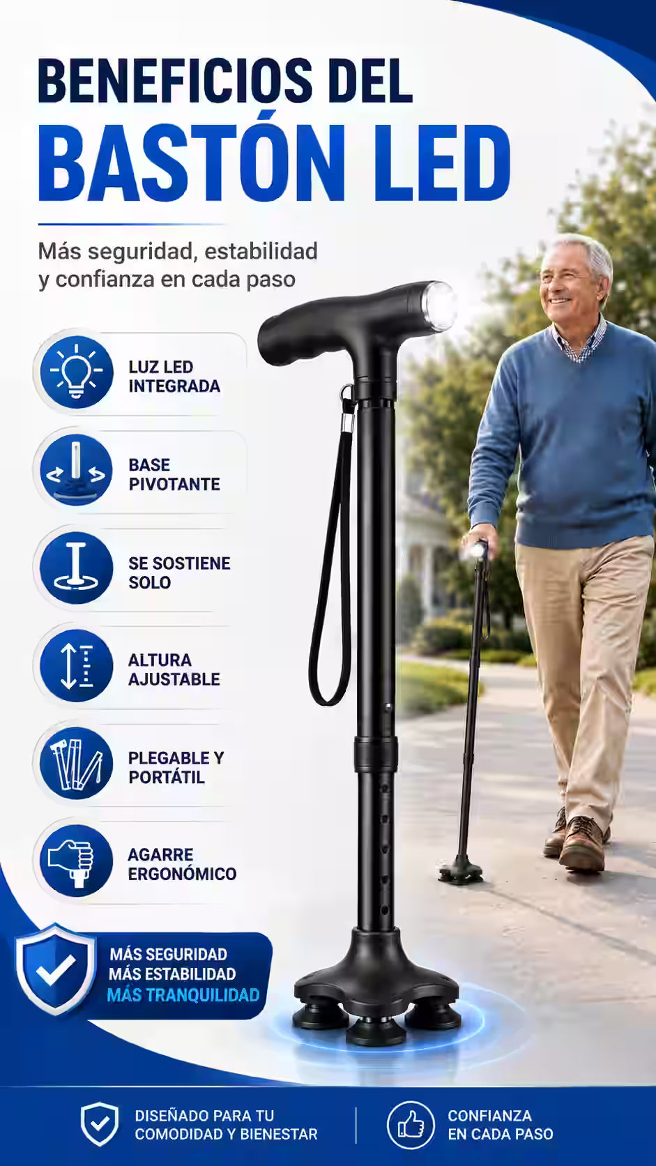 Bastón LED WEB - características